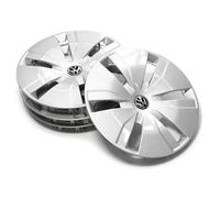 Volkswagen Tapacubos Originales, plástico, Plata, 16 Pulgadas, para Llantas de Acero, Modelo T7 Nuevo transportador, número de Pieza 7TG071456, Juego de 4