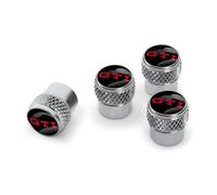 Volkswagen Tapones de válvula GTI Original, diseño de logotipo, compatible con válvulas de goma y latón, color negro