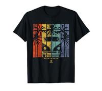 Volkswagen Type 2 T1 Retro Campervan Playa Palmeras Camiseta