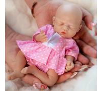 Vollence 18 cm Micro Prematuro Cuerpo Completo de Silicona Bebé Muñeca Niña Realista Mini Muñeca Reborn Sorpresa para Niños Antiestrés