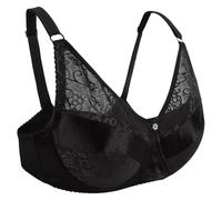 Vollence 34/75 Sujetadores de Bolsillo para Formas de Seno de Silicona Formas Falsas Inserción de Ropa Interior Paciente de mastectomía - Negro