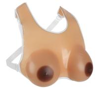 Vollence D Cup Fake Chest Forms de Silicona para el Pecho con Correas Ajustables para prótesis Mastectomía Inserciones de Sujetador Almohadilla - Bronceado