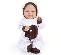 Vollence Muñeca de bebé renacida de 36 cm, Cuerpo Completo de Silicona, muñeca de bebé Realista y Realista de Silicona Platino para niños, Regalos de cumpleaños para niños - Niña