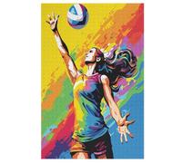 Volley-Ball Rompecabezas para adultos 1000 piezas de madera, juguete de rompecabezas de desafío cerebral para niños, inteligencia (78×53cm)