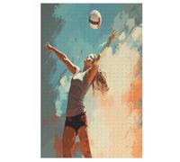 Volley-Ball Rompecabezas para adultos 1000 piezas de madera, juguete de rompecabezas de desafío cerebral para niños, inteligencia (78×53cm)