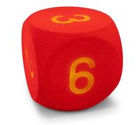 Volley® Cubo de Espuma - 16 cm de diámetro - 100 g - Símbolos numéricos 1-6 - Cubo Suave Rojo para niños