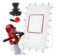 Volleyball Bounce Back Net, Adjustable 1.5in Mesh Training Net with 28 Elastic Ropes Durable Rebound Feature, Multi Sport Practice Equipment for Volleyball Baseball Soccer Hockey Tennis Indoor