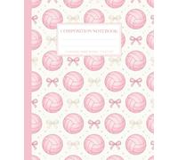 Volleyball Composition Notebook Wide Ruled: Cute Pastel Pink Volleyball & Bow Pattern; Girly Coquette Aesthetic Journal for Girls, School & Volleyball Players
