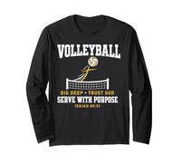 Volleyball Dig Deep Trust God Serve Purpose Isaiah 40:31 Manga Larga