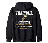 Volleyball Dig Deep Trust God Serve Purpose Isaiah 40:31 Sudadera con Capucha