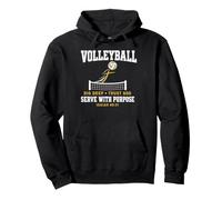 Volleyball Dig Deep Trust God Serve Purpose Isaiah 40:31 Sudadera con Capucha