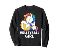 Volleyball Girl Rainbow Girl Volleyball Unicorn Sudadera
