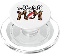 Volleyball Mom Vintage Leopard Beach Volley Mothers Day Mama PopSockets PopGrip para MagSafe
