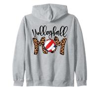 Volleyball Mom Vintage Leopard Beach Volley Mothers Day Mama Sudadera con Capucha