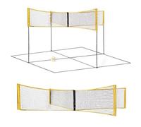 Volleyball Net - Beach Game Set For Kids and Adults | Outdoor Sports Complete Set For Backyard, Beach, Park | Family Fun Four-Sided Volleyball Net with Support Family Fun Accessory