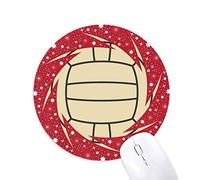 Volleyball Sport Line dibujo Patron Wheel mouse pad de goma roja redonda