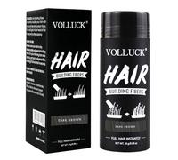 VOLLUCK Fibras Capilares 28g - Cobertura Instantánea para Cabello Fino y Escaso - Aumenta el Volumen con Resultado Natural y Larga Duración - Fácil de Aplicar para Hombres y Mujeres (Castaño Oscuro)