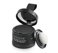 VOLLUCK Polvo Retocador de Raíces 4g - Cubre Canas y Zonas con Poco Cabello al Instante, Aplicación Fácil, Tamaño Compacto y Resultado Natural - Para Mujeres y Hombres (Negro)
