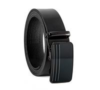 Volmer - Cinturón de piel auténtica, trinquete automático, cinturón de piel, ancho 35 mm, se puede acortar | serie de cinturones: ATG | tamaño de la cintura 125 cm, Atg03-negro