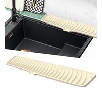 Volminex Alfombrilla para Fregadero Silicona, Alfombrilla de Grifo Estrecha, Antideslizante Protector Fregadero, Alfombrillas Escurreplatos para Proteger Encimera de Cocina y Baño (Amarillo, 60 cm)