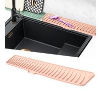 Volminex Alfombrilla para Fregadero Silicona, Alfombrilla de Grifo Estrecha, Antideslizante Protector Fregadero, Alfombrillas Escurreplatos para Proteger Encimera de Cocina y Baño (Rosa, 60 cm)