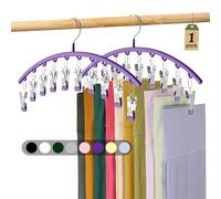 Volnamal Organizador de leggings para armario, perchas de metal para pantalones de yoga, 1 paquete con 10 clips con capacidad para 10 leggings, organizador de armario colgante que ahorra espacio con