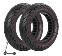 VOLOHAS 60/70-6,5 Neumáticos de Goma Maciza 10 x 2,5 Neumáticos Sólidos para Segway Ninebot MAX G30/G30E/G30LP Patinete Electrico Rueda de Repuesto Antipinchazo (Punto Rojo 2 PCS)