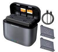 VOLOHAS Cargador Dual de Batería + 2 Baterías para Insta360 X2 Cámara, Cargador Accesorio de Batería con Cable USB Tipo C, Compatible con el Protocolo de Carga Rápida PD3.0/PD2.0