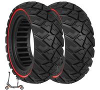 VOLOHAS Neumático completo para Kukirin G2 Pro Zero 10X, Dualtron Eagle Pro Patinete eléctrico, 9 x 3,0-5,5 Neumático sólido, rueda de repuesto antideslizante antipinchazos (rojo 2 piezas)