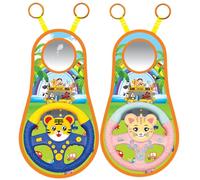 Volón de asiento de coche - Controlador de simulación giratorio de 360 grados, juguete musical | Rueda motriz de respaldo trasero para, dispositivo de juego interactivo, accesorio para asiento de