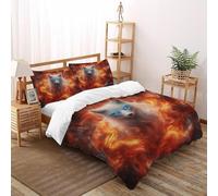 Volpe Fiamma Funda Edredon 3 Piezas 3D Estampado Fantasy Star Animal con Cremallera Y Funda De Almohada Super King（260x220cm） Microfibra Juego De Cama para