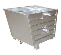 Volquete apilable para virutas BSS con inserto de tamiz de chapa eurokraft pro, capacidad 0,7 m³