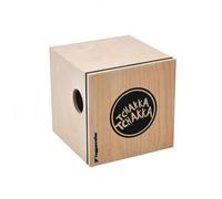 VOLT KazooJon Cube Mini Cajon Bongo Kazoo - Instrumento de percusión de madera (12 x 12 x 12 cm, abedul/pino, superficies de juego patentadas, con elemento de amortiguación), marrón/verde