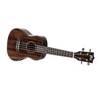 VOLT Siena - Ukelele (tapa de caoba, diapasón: palisandro, acabado brillante, adornos de nácar, longitud: aprox. 610 mm, con botones de correa, incluye funda forrada)