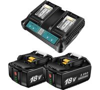 VOLT1799 Cargador makita Dual DC18RD 4A y 2 bateria 18v para Makita BL1850B BL1860B BL1860 BL1850 BL1845 BL1840B BL1840 BL1835 BL1830B BL1830
