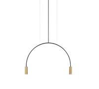 Volta Lámpara Colgante Negro/ Oro 2 Luces