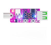 Voltaje para disparador USB-C con función de entrega de prueba automática, protocolo soporta 5v-28v Pd/amperímetro cambio voltímetro digital de carga rápida (morado)