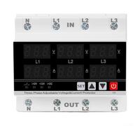 Voltaje trifásico ajustable y protector de corriente relé DIN Rail Pantalla digital 230V AC sobre o bajo voltaje Protección de fase de sobrecorriente para equipos de motores industriales