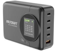 VOLTCRAFT UC-4C1A240W01 - Estación de carga USB (240 W, USB-C®, USB-A Power Delivery 3.0, color negro interior, GaN, USB Power Del