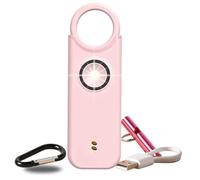 Voltek - Kit de silbato y alarma personal (rosa) para mujer defensa + detector puerta y ventana autodefensa auto alarma mini independiente + silbato emergencia personal lámpara potente 135 DB, USB-C