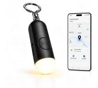 Voltek Safe - Alarma personal antiagresión, 130 DB rastreador Bluetooth, compatible con Apple FindMy iOS y Android, alarma de bolsillo autodefensa, llavero de seguridad, flash LED, botón SOS, USB-C