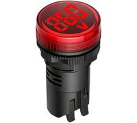 Voltímetro AC 22 mm LED Display 50-500V Quick Connect Engineering Plastic AC Voltage Meter 22mm Flame-Retardant Panel Mount Voltímetro 22mm for Electrical Cabinets 50-500V 22mm Round AC Voltímetro 50