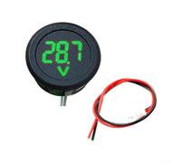 Voltímetro CC con lectura digital e indicador LED circular para monitorear el estado de carga de la batería y la estabilidad de entrega de energía (verde)