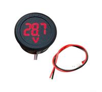 Voltímetro CC con lectura digital e indicador LED circular para monitorear el estado de carga de la batería y la estabilidad de entrega de energía (rojo)