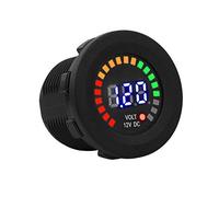 Voltímetro de 12 V para coche + indicador de tensión de 12 V, voltímetro digital de 12 V con pantalla LED, voltímetro impermeable para barco, vehículo, moto, camión, ATV, UTV, coche, caravana