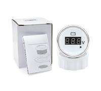 Voltímetro de 8-32V,28-48V 52mm con luz roja de advertencia, medidor de voltaje Digital de 52mm for coche, yate automático impermeable Lecturas claras(WS 28-48V)