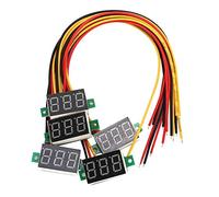 Voltímetro de CC de 0,36 pulgadas, voltaje de tres cables de 5 piezas para una medición precisa del voltaje de CC para proyectos de bricolaje, pruebas eléctricas automotrices y