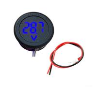 Voltímetro digital CC 4-100 V con indicador LED, pantalla redonda para coche/motocicleta, protección contra polaridad inversa, medición precisa de voltaje sin fuente de alimentación externa (rojo/azul