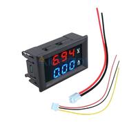 voltímetro digital de 0,28" con amperímetro de CC, 100 V, 10 A, 50 A y 100 A, medidor de corriente y voltaje de panel, pantalla LED dual de 3 bits.(Blue Green 10A)