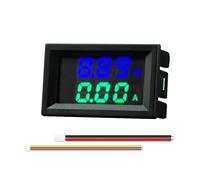 Voltímetro digital de 10 A/50 A/100 A con pantalla LED dual, amperímetro y medidor de corriente de alta precisión. Herramientas de medición.(Blue Green 10A)